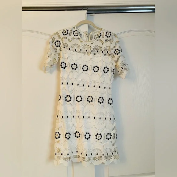 Just Me | Dresses | Just Me Crochet Black And White Dress With Slip Size S  | Poshmark